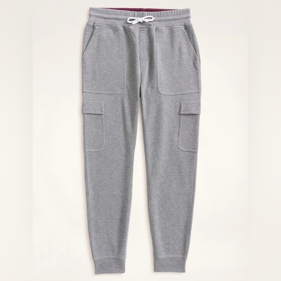 Brooks Brothers Ribbed French Terry Cargo Joggers Heather Grey Size XL - Picture 2 of 8